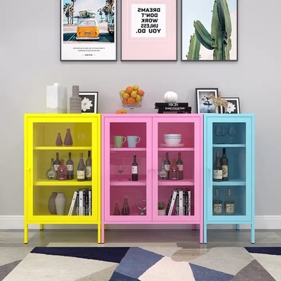Kolorowy regał Szafka narożna do domowego biura z podwójnymi drzwiami