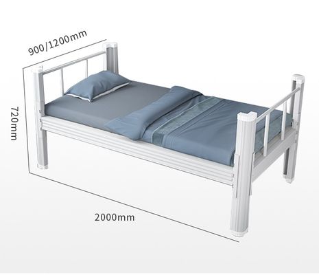 Indywidualne meble domowe H720mm Metalowe łóżko pojedyncze Wytrzymałe pojedyncze łóżko stalowe