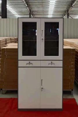 Stalowe dwudrzwiowe meble biurowe z szafkami na dokumenty Powalona konstrukcja 400D
