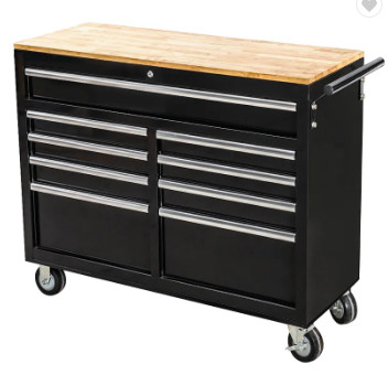 Metalowa szafka na narzędzia ręczne Drewniany stół warsztatowy 9 szuflad Wózek na narzędzia Wózek