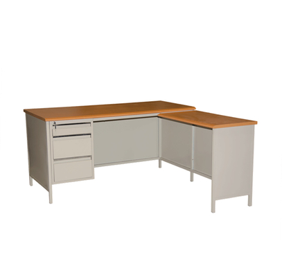 Meble biurowe Metalowe biurko w kształcie litery L z blokadą