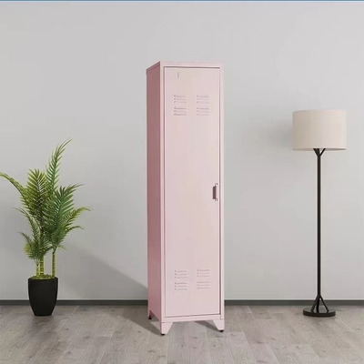 Różowa sypialnia Stalowa szafka do przechowywania Stojące nogi Pionowa szafka do przechowywania ubrań